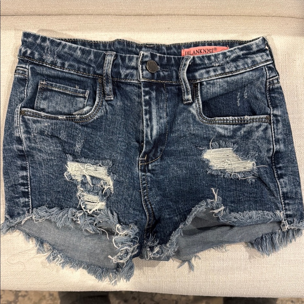 Blank NYC Women's Distressed Blue Denim Shorts
